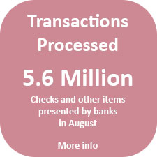 A total of 5.6 million transactions were processed in August.