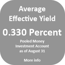 The Pooled Money Investment Account average effective yield was 0.330 percent as of August 31.