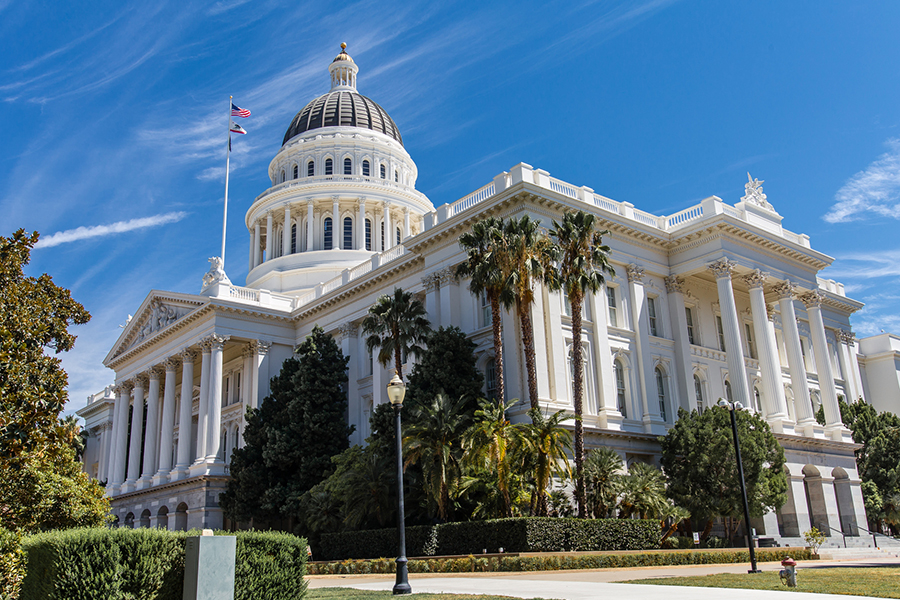 Illustration of the California State Capitol Building representing government services